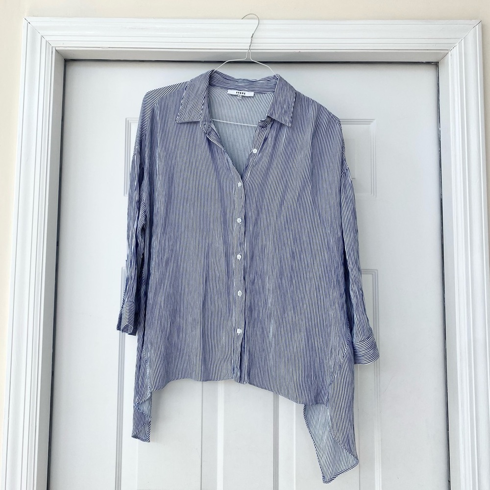 Blue & White Pinstripe Button Up